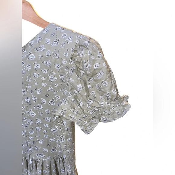 70’S Style Floral Long Dress  Girls Size 12 Handmade. - Picture 2 of 5